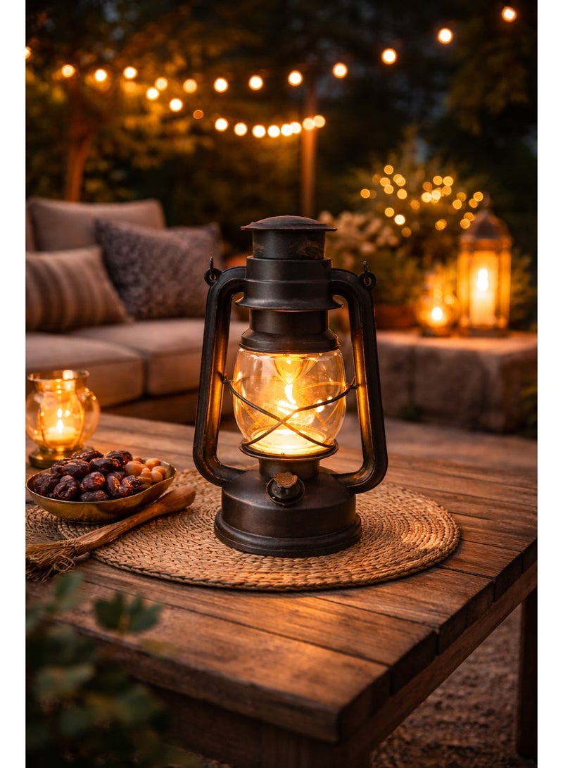 Vintage Portable LED Lantern – Old-Fashioned Decorative Hanging Lamp, Retro Style Outdoor & Indoor Lantern for Home Décor, Camping, Garden, Patio & Emergency Lighting - Image 1